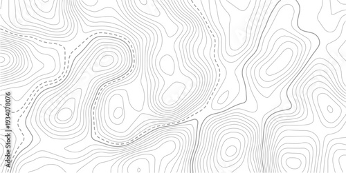 Geography landscape Topo contour map on white background,Geographic line map with elevation assignments. Contour background geographic grid. Vector illustration.