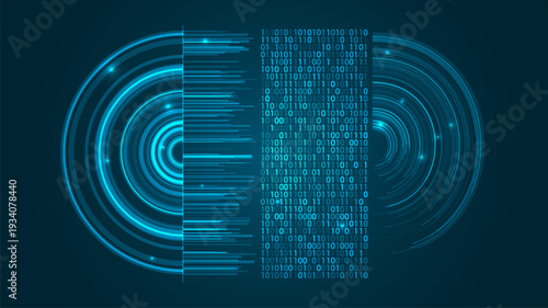 Abstract infographics visualization. Big data code representation. Futuristic network or business analytics. Graphic concept for your
