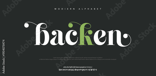Modern Alphabet Typography with the Word Hacken