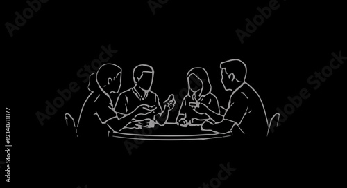 Group of People Sitting Around Table.