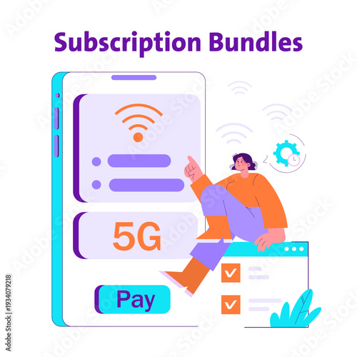 Vector Illustration of 5G Subscription Bundles Concept