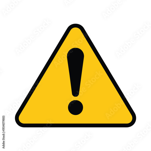 Yellow triangular warning sign with a black exclamation point inside