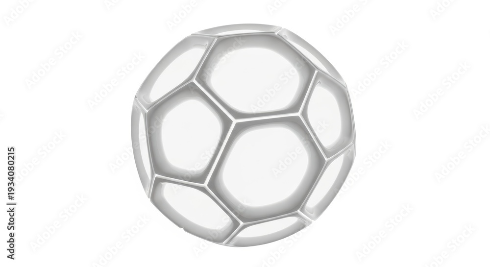 Naklejka premium Modern white soccer ball with sleek design and hexagonal panels