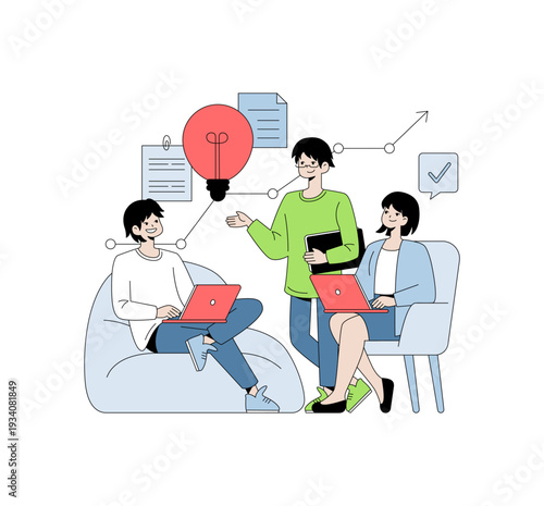 Team Collaboration Idea Concept Vector Illustration