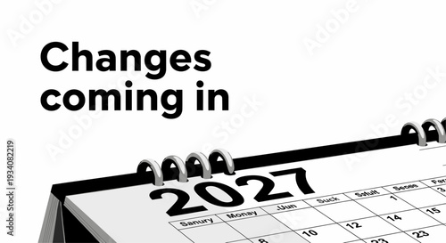 Schilderij op canvas 2027 Calendar with Changes coming in Text for Future Planning.