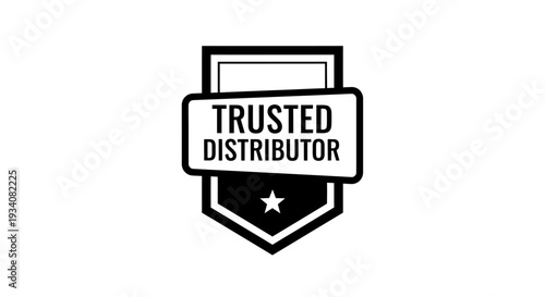Trusted Distributor Badge with Shield and Star Icon.