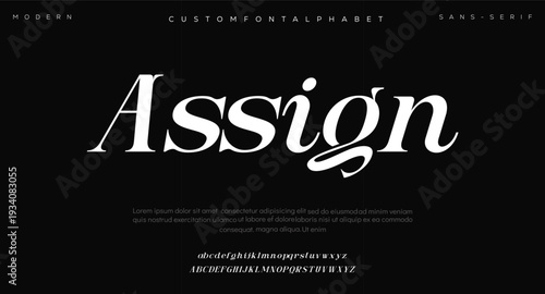 Elegant Assign Typography on Black Background