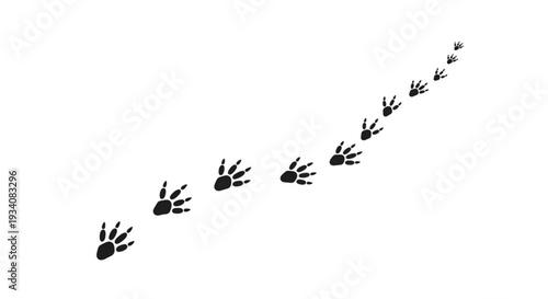 Handprints trail ascending diagonally up and to the right on white background