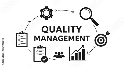 Quality Management System Cycle Process Illustration