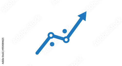 A graphic depicting upward trending growth and progress with an arrow symbol on white background