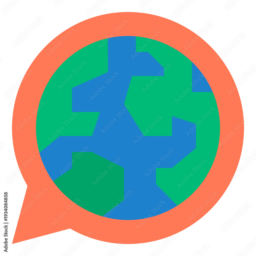 Fototapeta premium Speech Bubble With Globe Icon