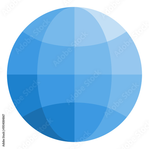 Blue Globe Icon on Black Background