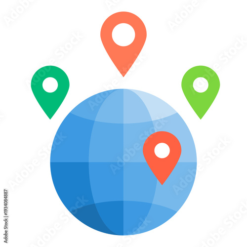 Globe With Location Pins