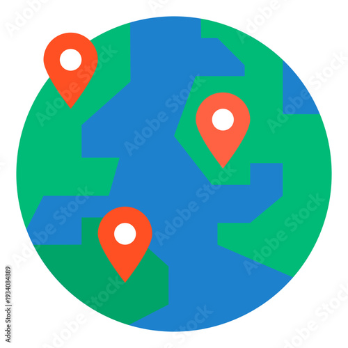 Globe With Location Pins