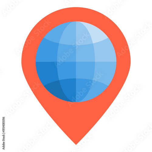 Location Pin with Globe Icon