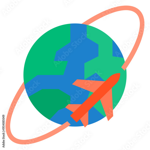 Airplane Circling Planet Earth