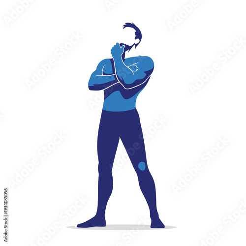 Man Drinking Water from Bottle Illustration.