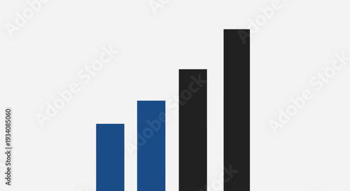 Abstract data visualization showing increasing growth or progress with ascending bar graph