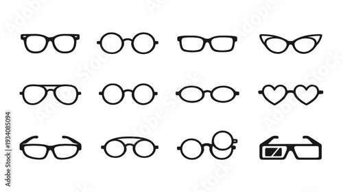 Glasses icon set