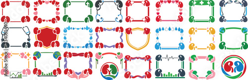 World Kidney Day Decorative Frame Set Kidney Health Awareness Border Collection