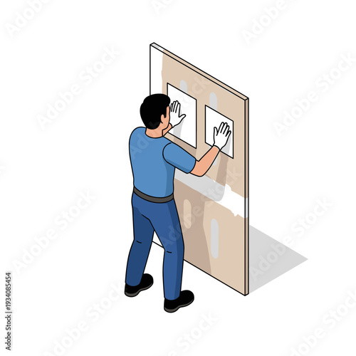 Man Installing Electrical Switches on Panel.