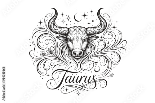 Taurus zodiac sign illustration
