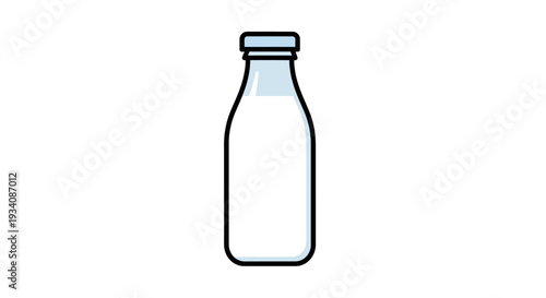 A Clean Illustration of a Milk Bottle on a White Background Simple and Modern Design