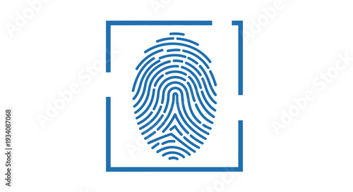 A digital fingerprint inside a frame representing security, verification, and authentication
