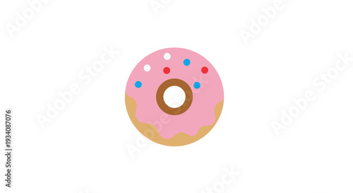 A Delightful Illustrated Donut in a Modern Graphic Style with Colorful Sprinkles