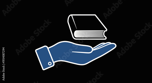 A symbolic hand gently cradles a book, representing knowledge or learning  without any text