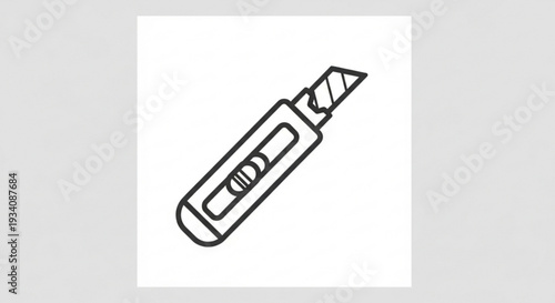 Detailed illustration of a utility knife on a white background showcasing its ergonomic handle and retractable blade