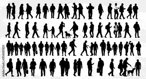 A collection of diverse human head and bust silhouettes showcasing various hairstyles and profiles against a white background.