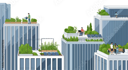 Urban Rooftop Gardens: Sustainable City Living with Green Spaces and Solar Panels