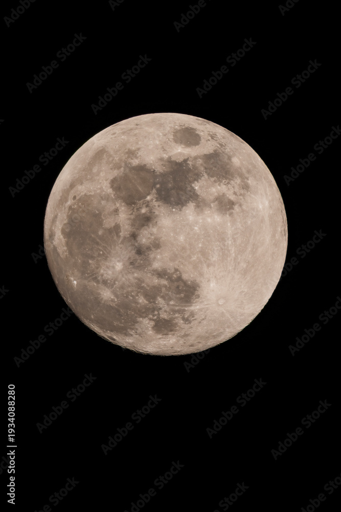 Obraz premium The Blood Worm Moon of March 3, 2026. Detailed astronomical view of the lunar surface during eclipse.