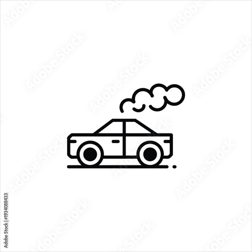 A car with smoke coming out of the exhaust pipe