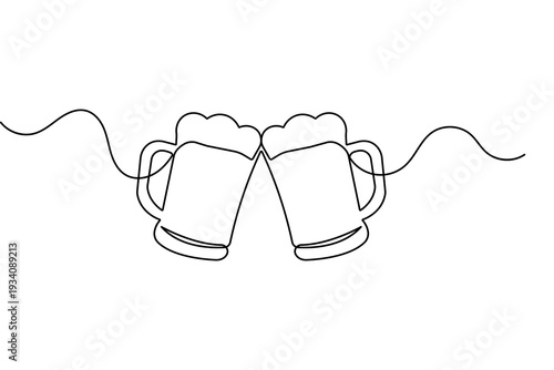 Alcohol drink glass line art minimalist sketch for brewery logo or poster design