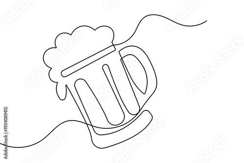Alcohol drink glass line art minimalist sketch for brewery logo or poster design
