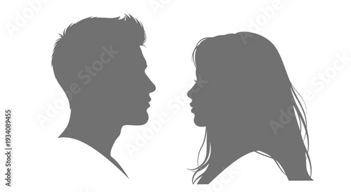 A collection of diverse human head and bust silhouettes showcasing various hairstyles and profiles against a white background.