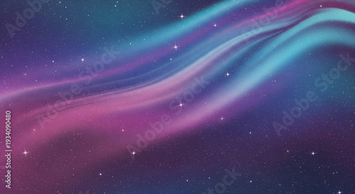 Cosmic Galaxy Background with Swirling Nebula Clouds in Pink and Teal, Stardust and Stars