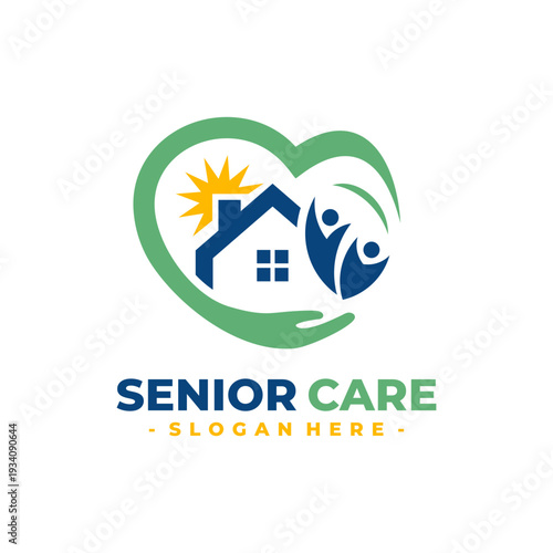 Senior Care Logo Design Vector. Concept of healthcare services, living assisted, airport services, and etc.