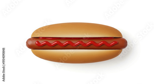A delicious and tempting visual depiction of a classic hot dog with mustard, ready to eat