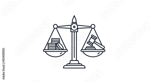 A Symbolic Depiction of Justice and Finances with a Balance Scale Illustration
