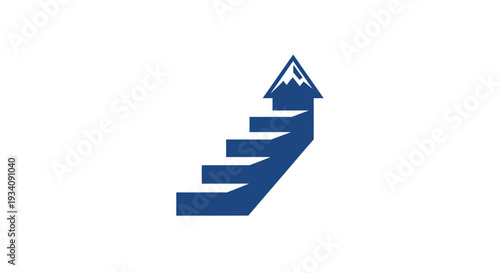 A symbolic upward journey to the summit, represented by stairs and an arrow