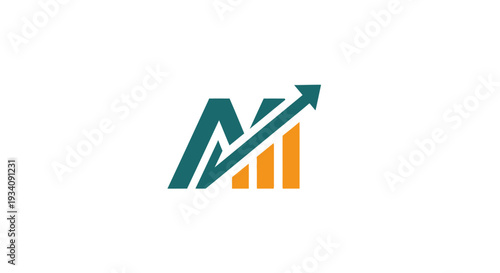 Abstract financial diagram featuring an upward arrow suggesting growth and success in business