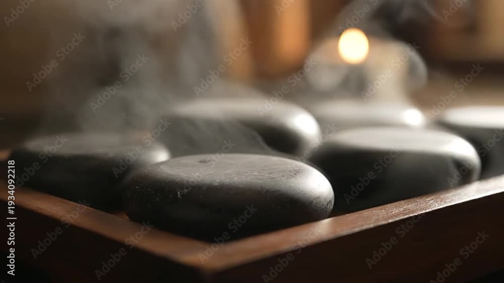 custom made wallpaper toronto digitalSteaming hot massage stones in wooden tray for spa treatment