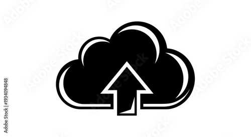 Cloud data upload icon vector, symbol of cloud storage, isolated on a white background