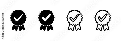 Approved icon vector illustration. Certified Medal Icon. check mark