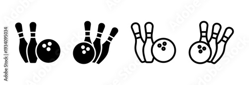 Bowling icon vector illustration. bowling ball and pin sign and symbol.