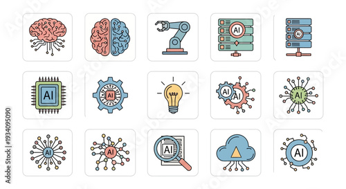 Conceptual representation of artificial intelligence and machine learning in a digital landscape