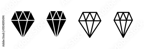 Diamond icon vector illustration. diamond gems sign and symbol